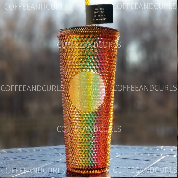Starbucks Gold Honey Studded Bling Cold Cup 24oz Venti NWT - Picture 2 of 10